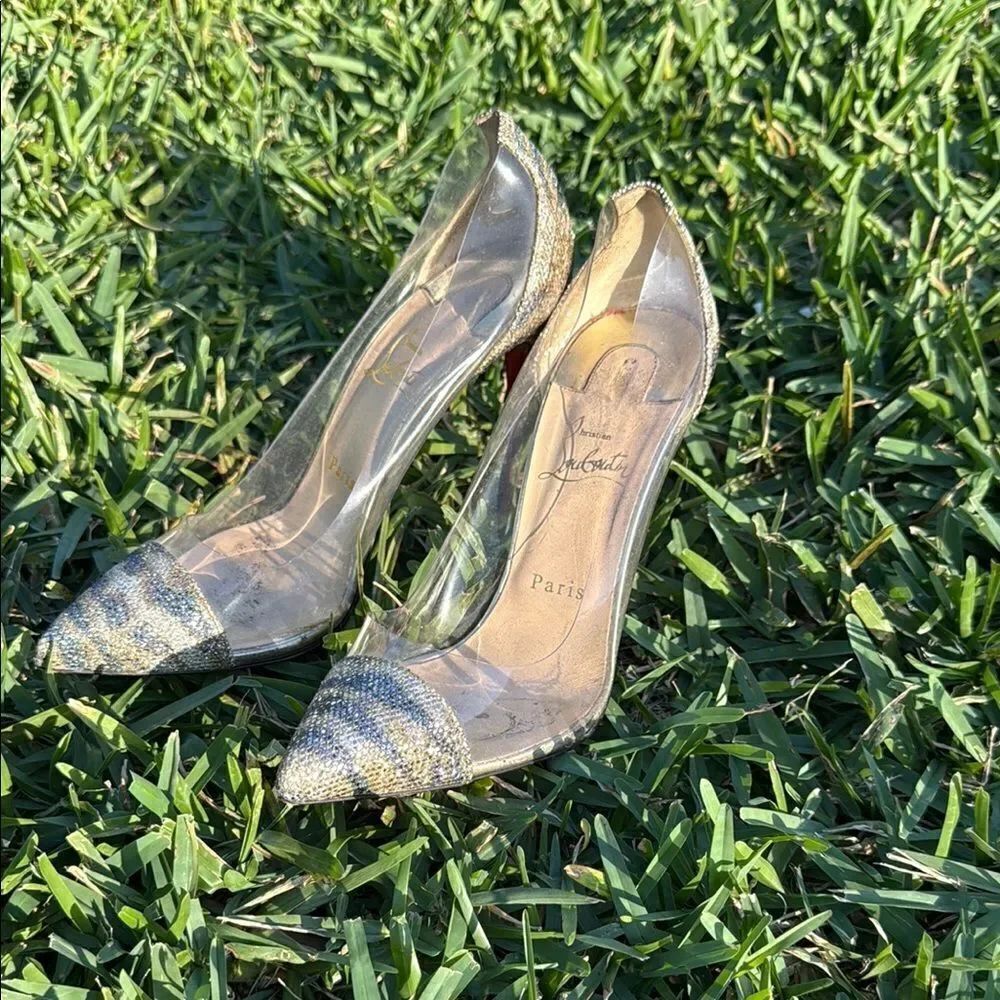 Christian Louboutin Heels - Size 38 - Clear Gold & Silver Heels